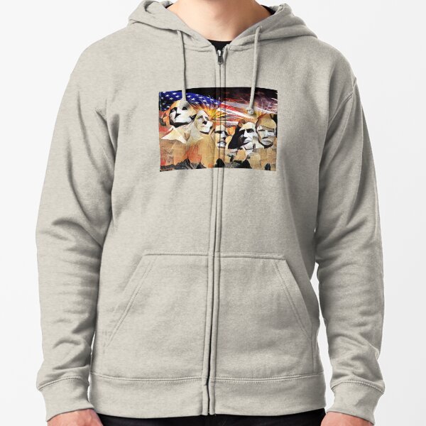 Mt Rushmore 4th of July Zipped Hoodie