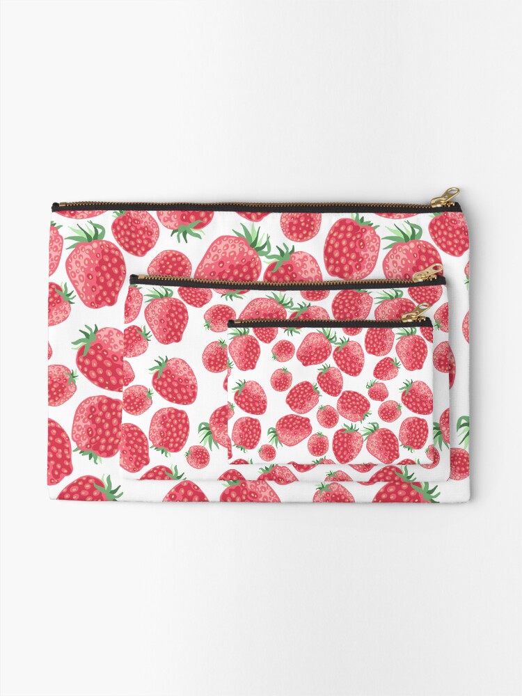 Alternate view of Strawberry pattern Zipper Pouch