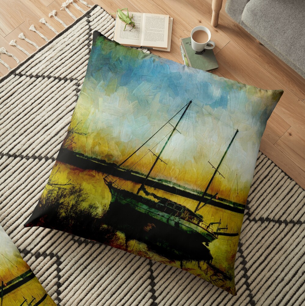 Drop Anchor at Sunset Floor Pillow