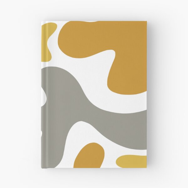 Item preview, Cheerful Blobs Abstract Cutout Pattern in Mustard and Grey on White designed and sold by kierkegaard.