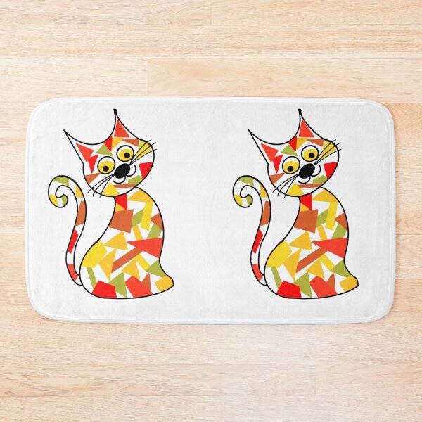 Item preview, Mosaic cat Ochre, red, green designed and sold by OakendOriginals.