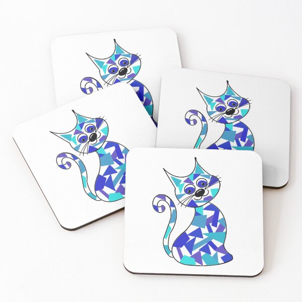 Item preview, Mosaic cat blue and turquoise  designed and sold by OakendOriginals.