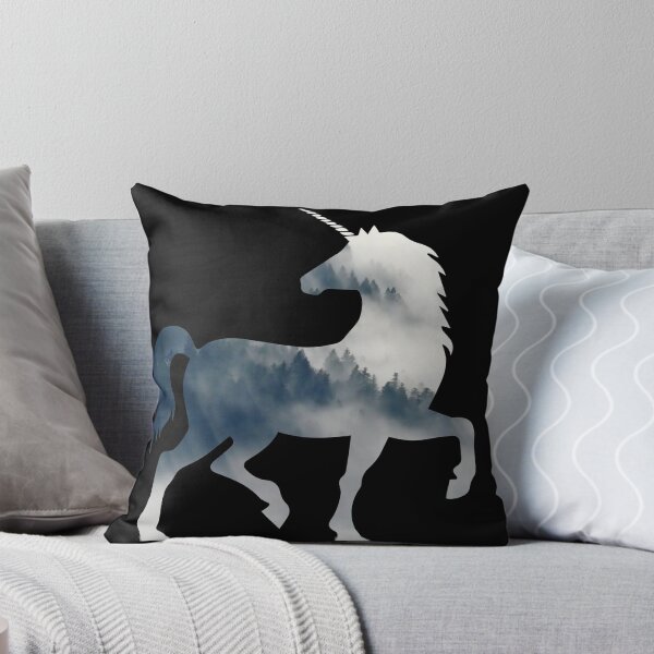 Item preview, Wanderlust unicorn Silhouette with Forest Landscape, Trees, Mist and fog designed and sold by Kinisis.