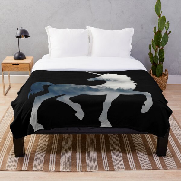 Item preview, Wanderlust unicorn Silhouette with Forest Landscape, Trees, Mist and fog designed and sold by Kinisis.