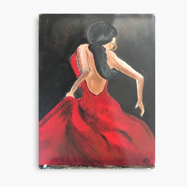Señorita flamenca española Lámina metálica