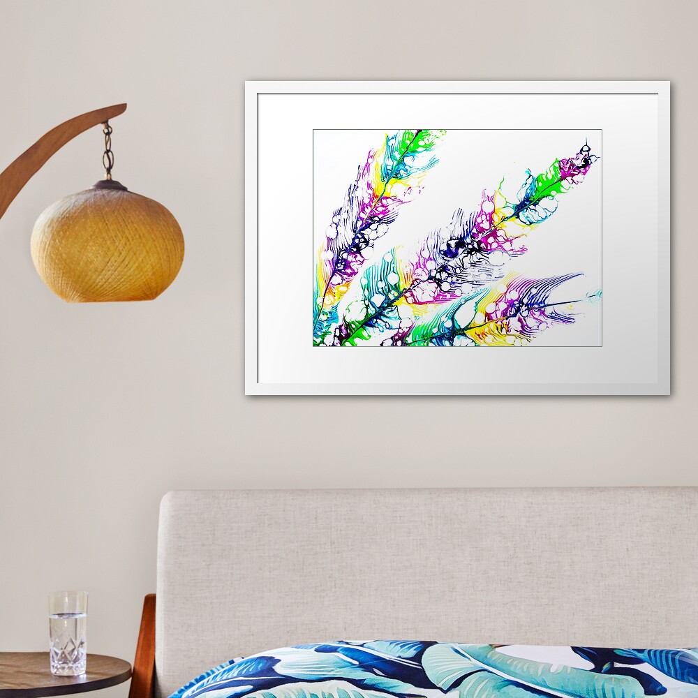Rainbow feathers... Framed Art Print