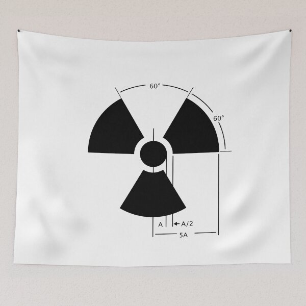 Item preview, Warning Radiation Sign Design Black on White designed and sold by Rupert Russell.