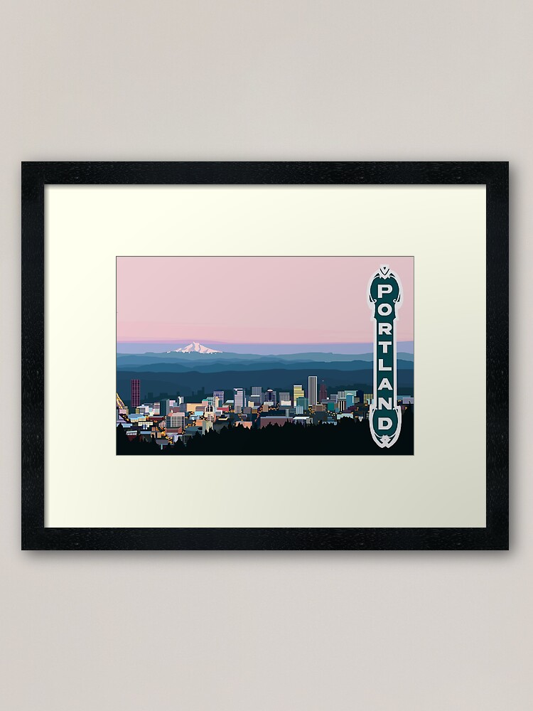 Alternate view of Portland Oregon Framed Art Print