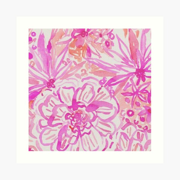 lilly pulitzer pink floral print Art Print