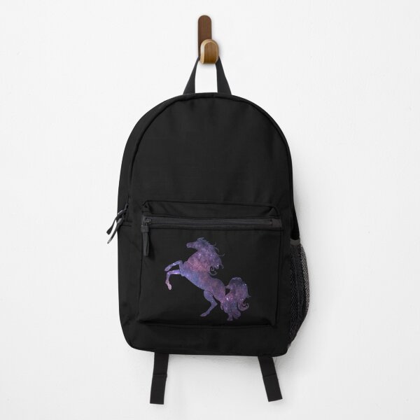 Item preview, Wanderlust Unicorn Silhouette with galaxy Landscape, stars, cosmic view, night sky | black background designed and sold by Kinisis.