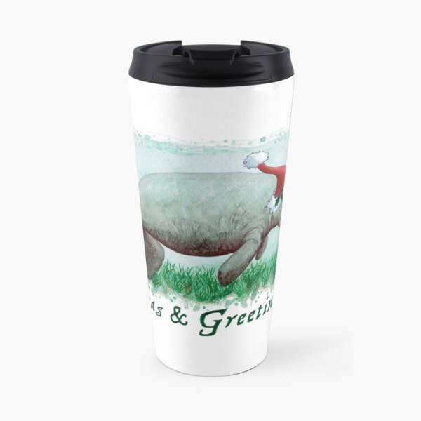 "Seas and Greetings" ft. "The Manatee" by Amber Marine, watercolor art, © 2015 Travel Coffee Mug