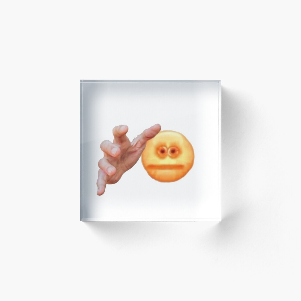 Hands Grabbing Meme Screen Reaching Cursed Emoji Art Board Print By Awbult Redbubble