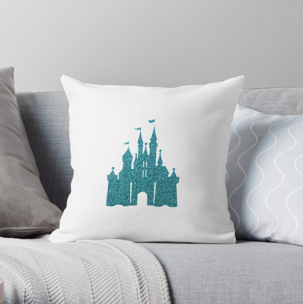 Blue Glitter Throw Pillow