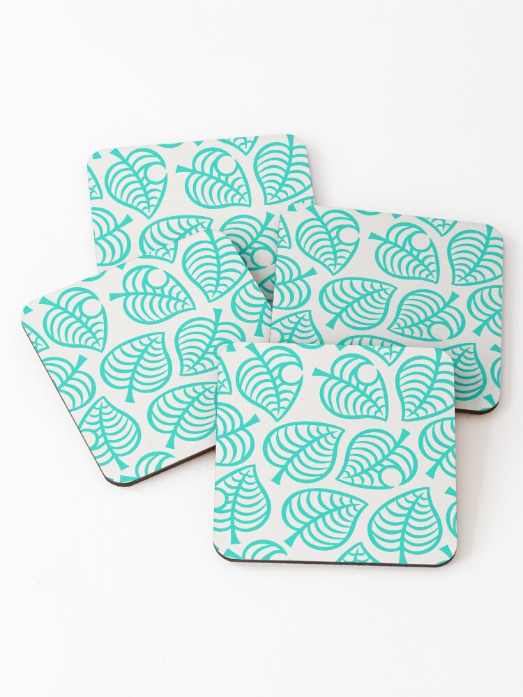 Acnh Leaf Pattern Coasters Set Of 4 By Indiaellison Redbubble