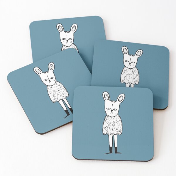 Item preview, Spotted Rabbit on Blue Background designed and sold by cosmicmouse.
