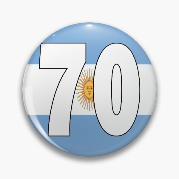 Item preview, Number 70 with Argentina flag on the background designed and sold by AllShirts21.