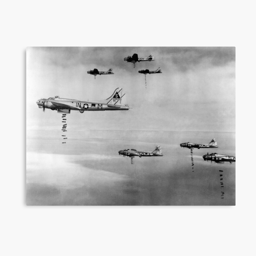 Us Army Air Corps Planes Dropping Bombs Germany 1945 Photographic Print By Warishellstore Redbubble