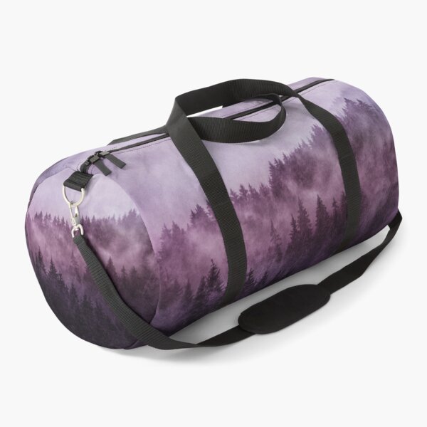 Excuse Me, I'm Lost // Laid Back In A Misty Foggy Raspberry Wilderness Romantic Cascadia Trees Forest Covered In Purple Magic Fog Duffle Bag