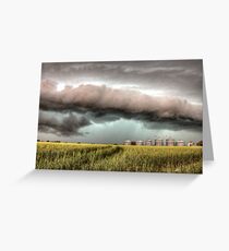 Storm Clouds Saskatchewan over planted wheat fields Greeting Card