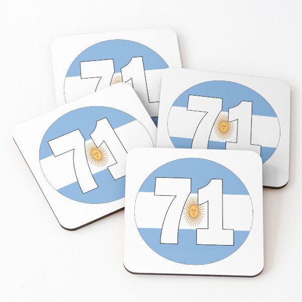 Item preview, Number 71 with Argentina flag on the background designed and sold by AllShirts21.