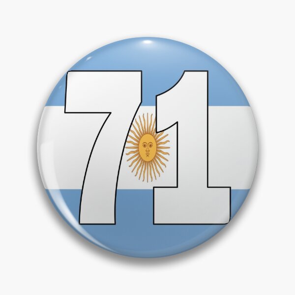 Item preview, Number 71 with Argentina flag on the background designed and sold by AllShirts21.