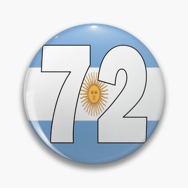 Item preview, Number 72 with Argentina flag on the background designed and sold by AllShirts21.