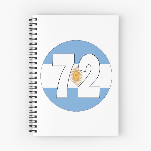 Item preview, Number 72 with Argentina flag on the background designed and sold by AllShirts21.