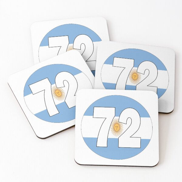 Item preview, Number 72 with Argentina flag on the background designed and sold by AllShirts21.