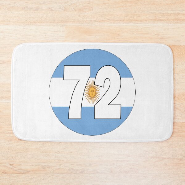Item preview, Number 72 with Argentina flag on the background designed and sold by AllShirts21.