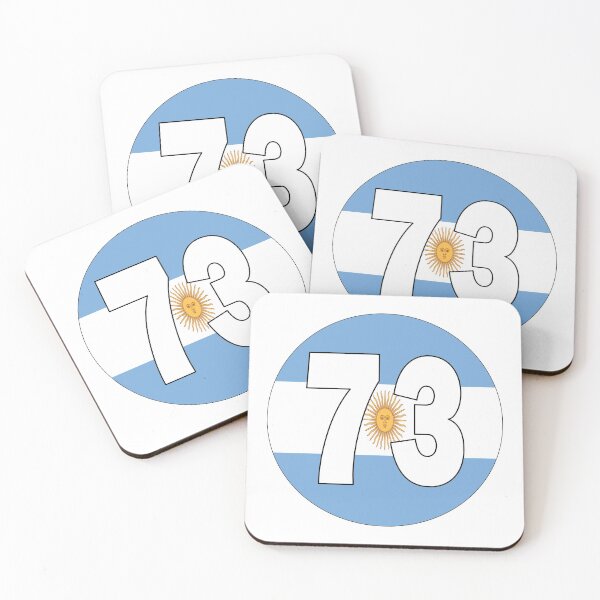 Item preview, Number 73 with Argentina flag on the background designed and sold by AllShirts21.