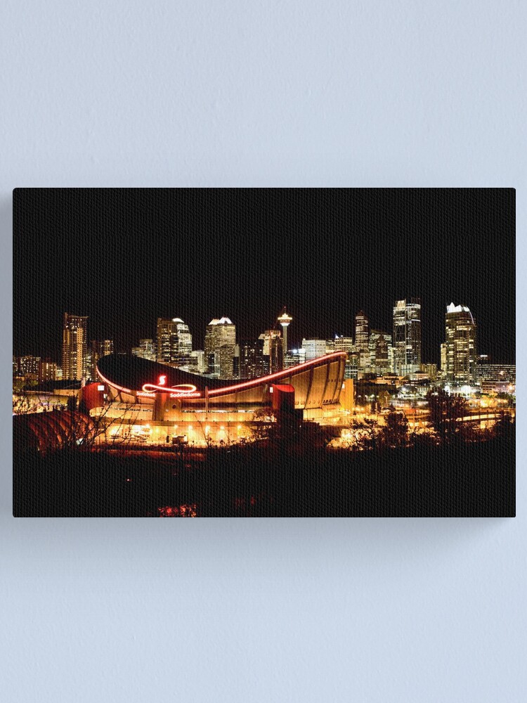 "Calgary Alberta Canada Skyline major City saddledome Night Photograph