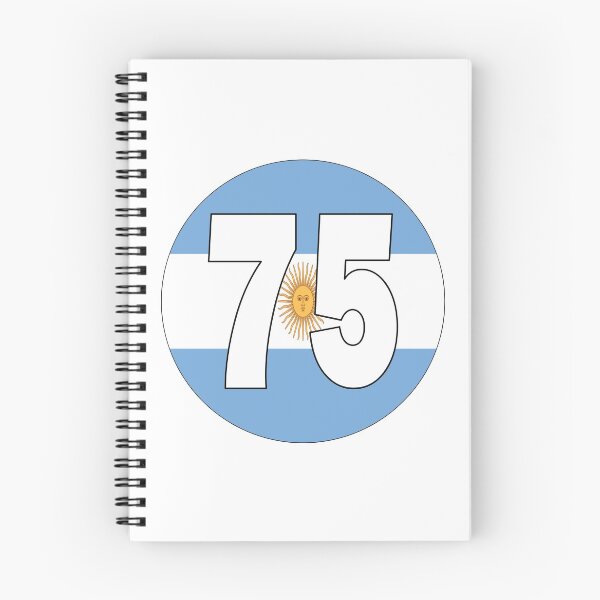 Item preview, Number 75 with Argentina flag on the background designed and sold by AllShirts21.