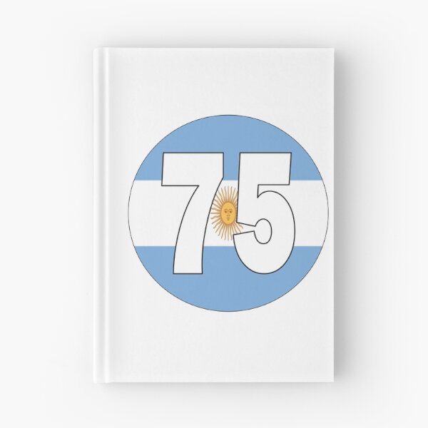 Item preview, Number 75 with Argentina flag on the background designed and sold by AllShirts21.