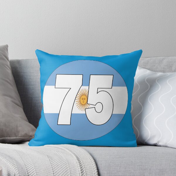 Item preview, Number 75 with Argentina flag on the background designed and sold by AllShirts21.