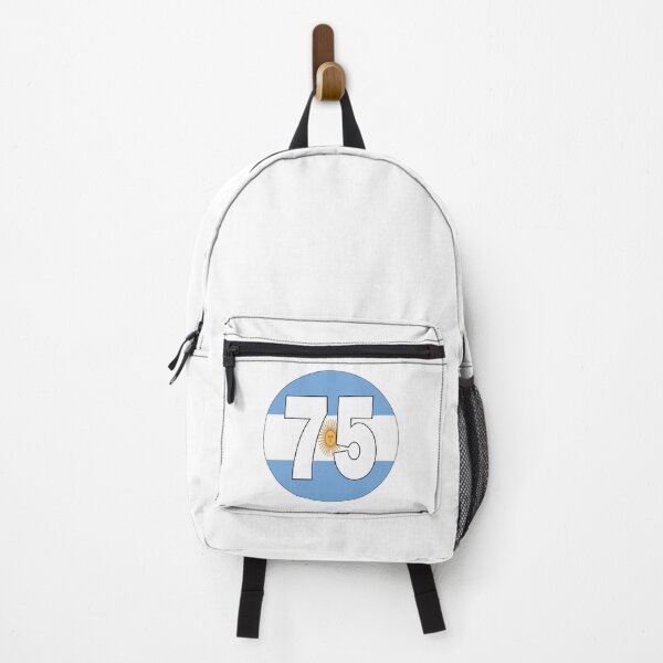 Item preview, Number 75 with Argentina flag on the background designed and sold by AllShirts21.