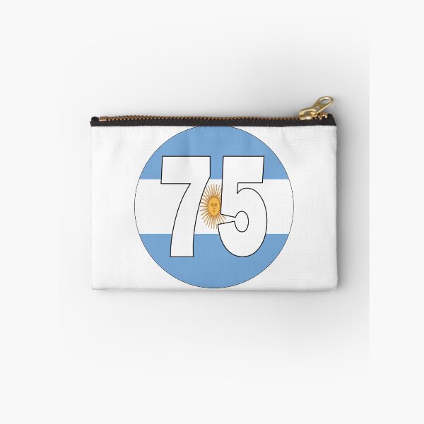 Item preview, Number 75 with Argentina flag on the background designed and sold by AllShirts21.