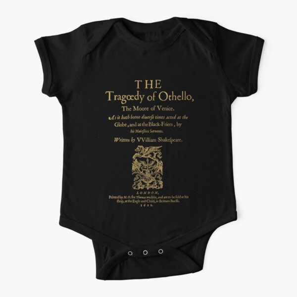 Shakespeare, Othello. Versión de ropa oscura Body de manga corta para bebé