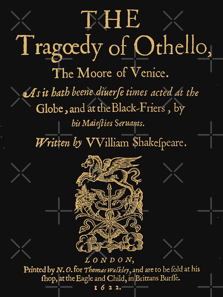 Imagen 3 de 3, Camiseta ancha con la obra Shakespeare, Othello. Versión de ropa oscura, diseñada y vendida por bibliotee.