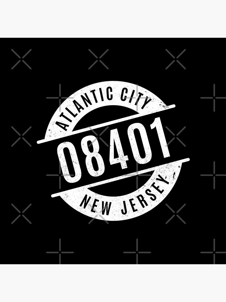"Atlantic City New Jersey 08401 Zip Code" Throw Pillow for Sale by