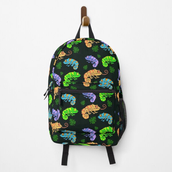 Item preview, Chameleon in Many Colors Rainbow Cartoon on Black designed and sold by HashtagShirts.