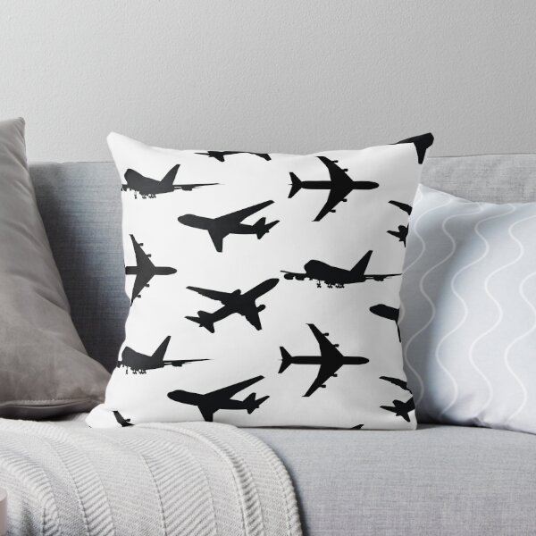 Front View Of Airplane Throw Pillow by Ga161076 