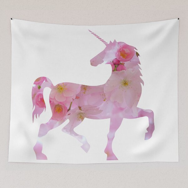 Item preview, Wanderlust unicorn Silhouette with Sakura, cherry blossoms designed and sold by Kinisis.