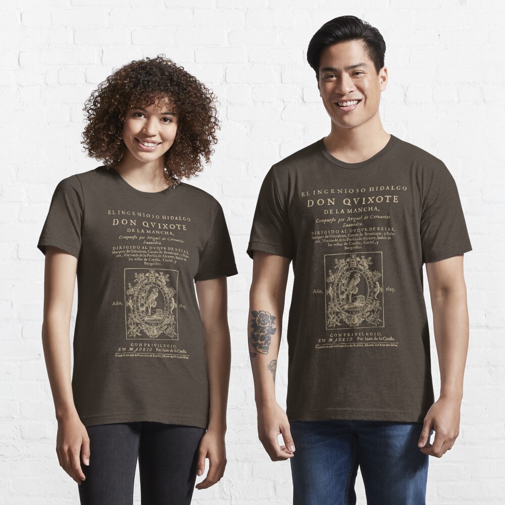 Cervantes, Don Quijote de la Mancha. Versión de ropa oscura Camiseta esencial