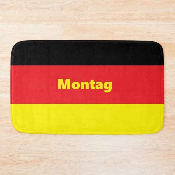 Item preview, Montag - Monday in German, with a German flag background designed and sold by farmbrough.