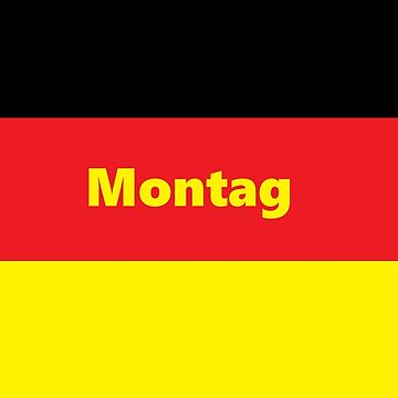 Artwork thumbnail, Montag - Monday in German, with a German flag background by farmbrough