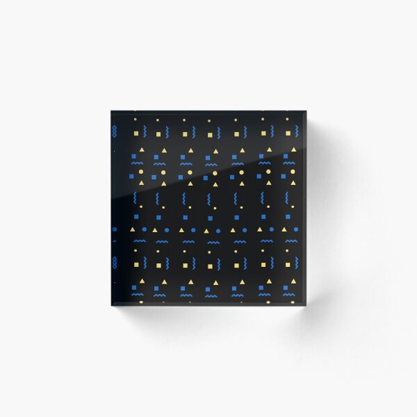 Cultural Patterned Black Acrylic Block