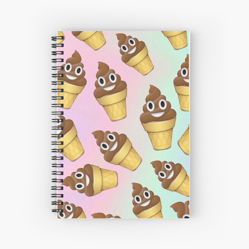 "Poop Emoji Ice Cream Cone Design" Spiral Notebook for Sale by BenDeano