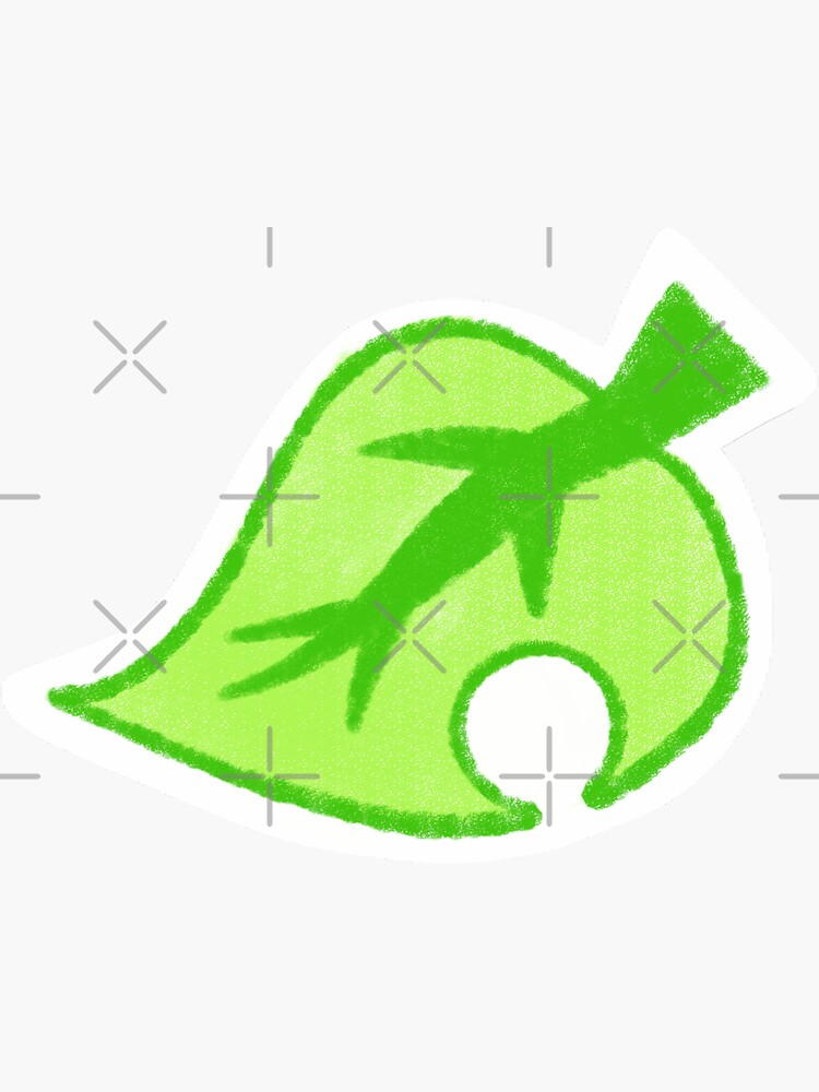 "Sketched ACNH Leaf" Sticker by ealeyanis | Redbubble