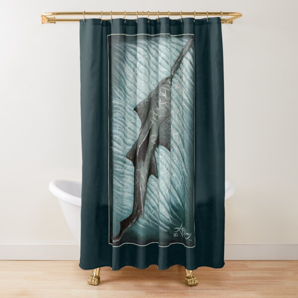 "Sawfish" by Amber Marine ~ Acrylic painting, art © 2015 Shower Curtain