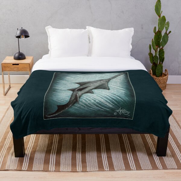 "Sawfish" by Amber Marine ~ Acrylic painting, art © 2015 Throw Blanket